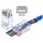 CAT5e doorsteek connector RJ45 pass through - unshielded - voor soepele en stugge kern