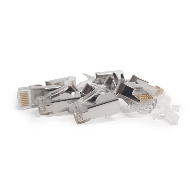 CAT6 Connector RJ45 + Hulpstukje - Shielded - voor soepele kern - 10 stuks