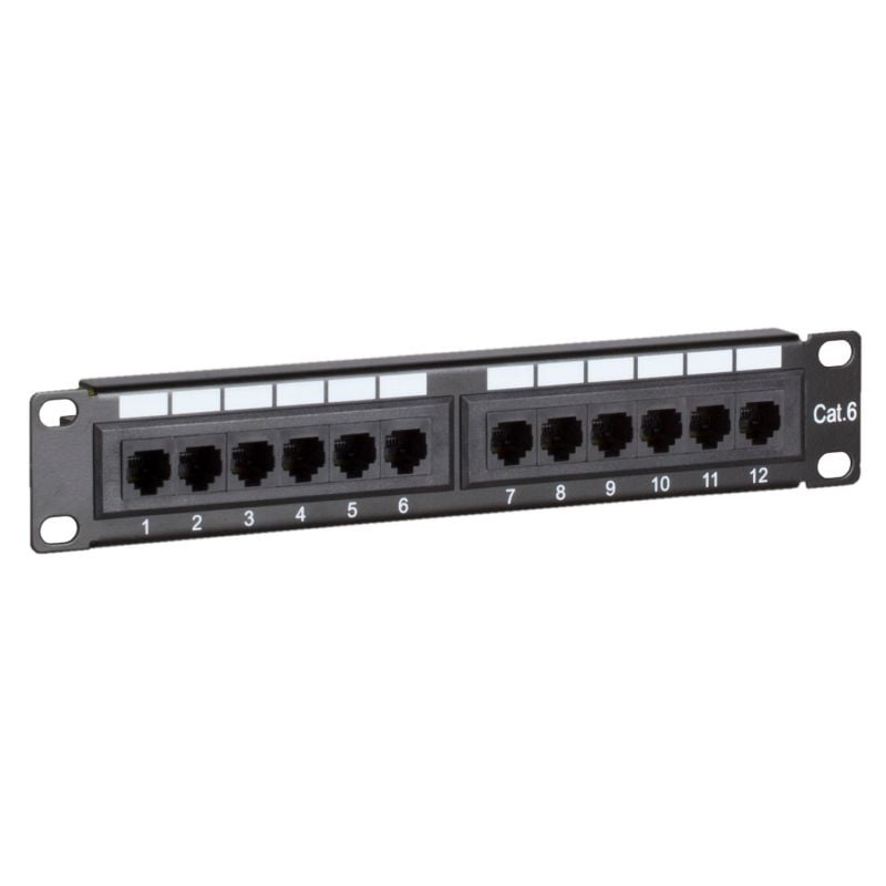 10 inch CAT6 UTP patchpaneel - 12 poorts