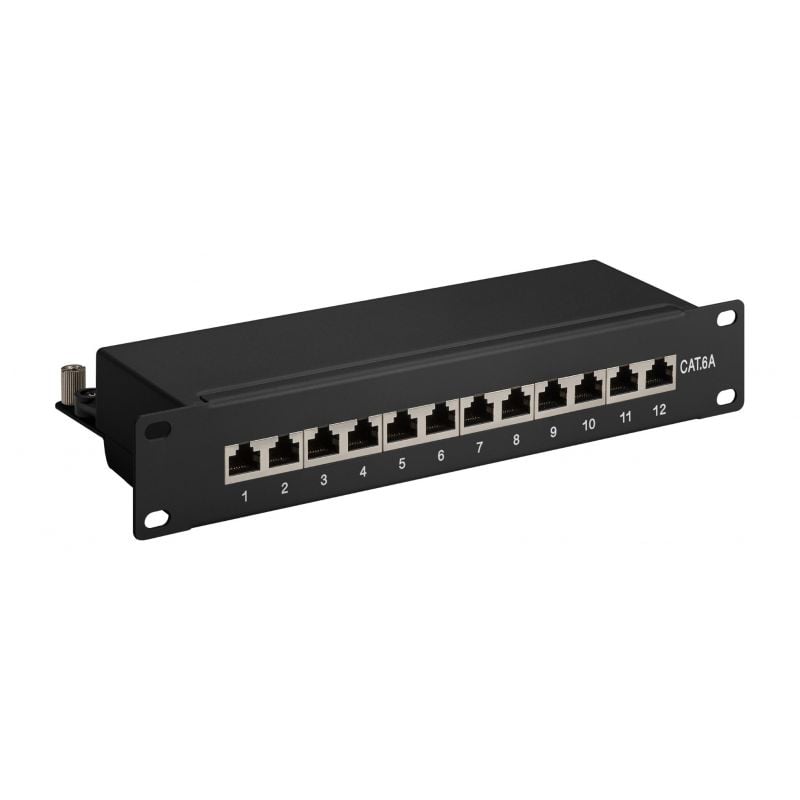 10 inch CAT6a STP patchpaneel - 12 poorts